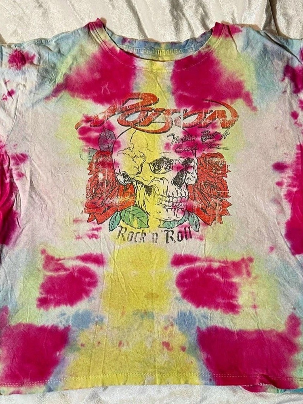 Vision Rock N Roll skull graphic tee Tie-Dye Graphic Tee Size 2XL Like New